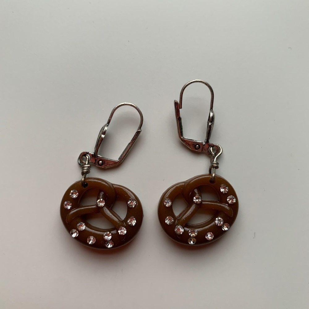 Fun 🥨 Pretzels 🥨 Earrings in Brown